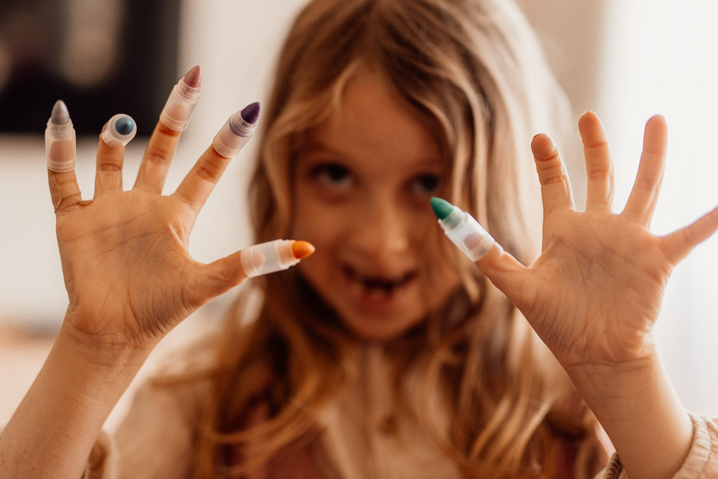 Kids Face Painting Nail Crayons - Neon