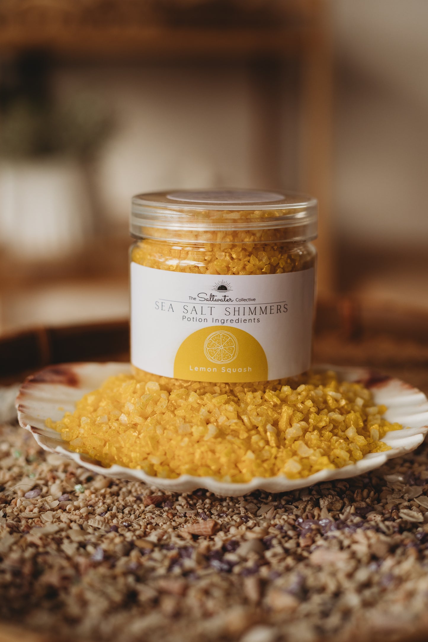 Lemon Squash - Yellow Sea Salt Shimmers SMALL - Potion Play & Sensory Ingredients