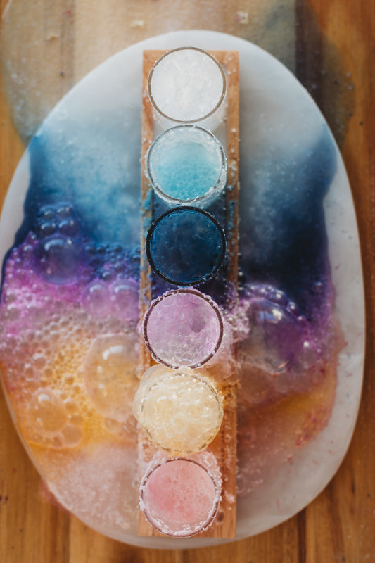 mermaid waters fuchsia pink purple sensory potion kit fizz 250g the saltwater collective bath bomb fizzy bubble