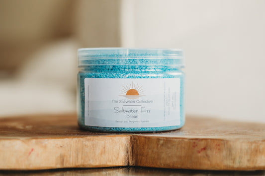 ocean blue sensory potion kit fizz 250g the saltwater collective bath bomb fizzy bubble