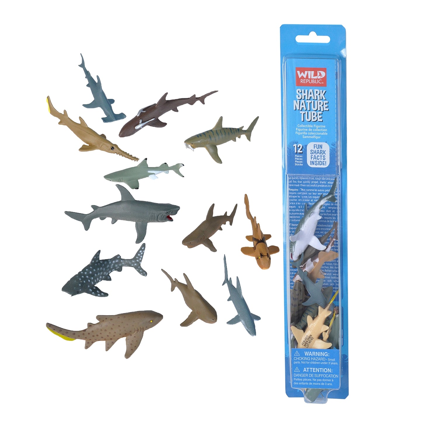 shark figures sensory play tray wild republic shark tube 