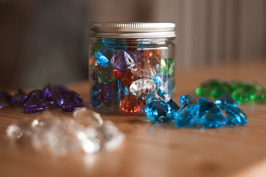 Acrylic rainbow crystal gemstones loose parts play