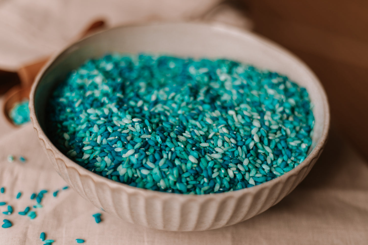 Ocean Blue sensory rainbow rice mix - the saltwater collective