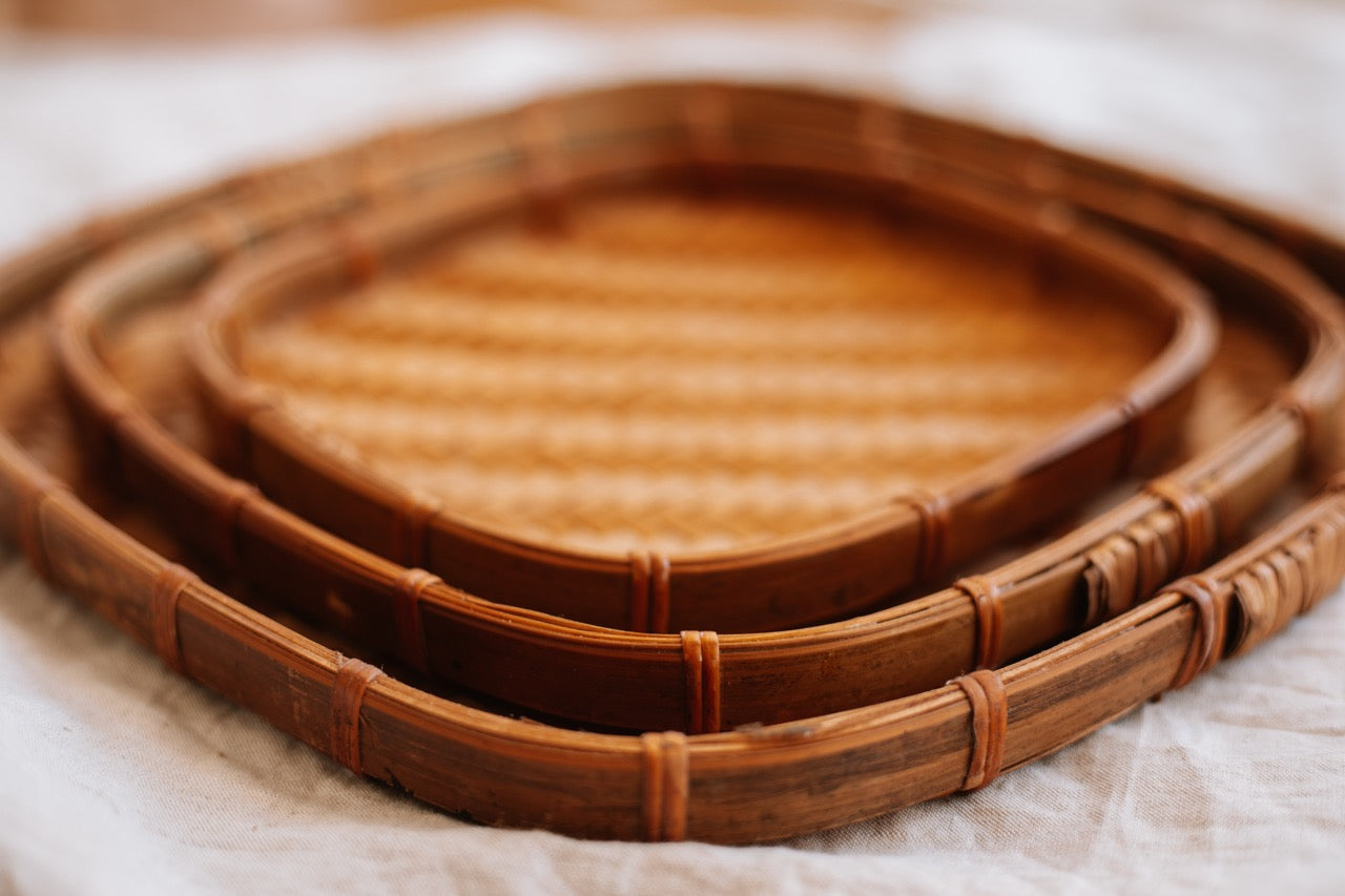 Bamboo Square Trays -set of 3