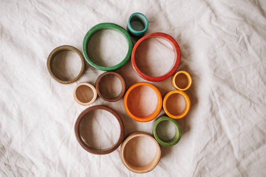 Qtoys bamboo nesting rings coloured the saltwater collective