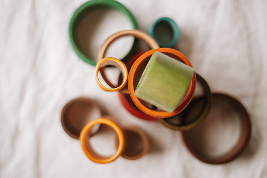Qtoys bamboo nesting rings coloured the saltwater collective