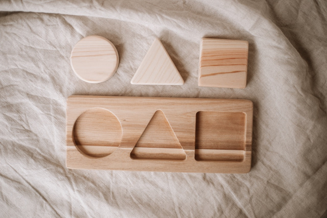Qtoys wooden 3 shape puzzle the saltwater collective