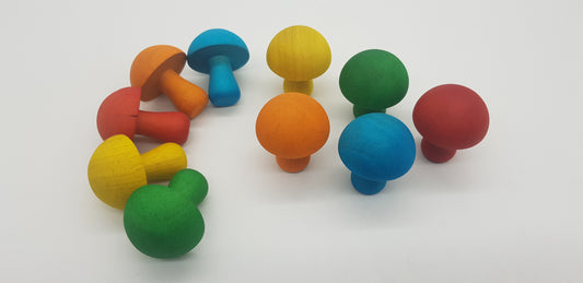 Coloured Mushrooms set of 10